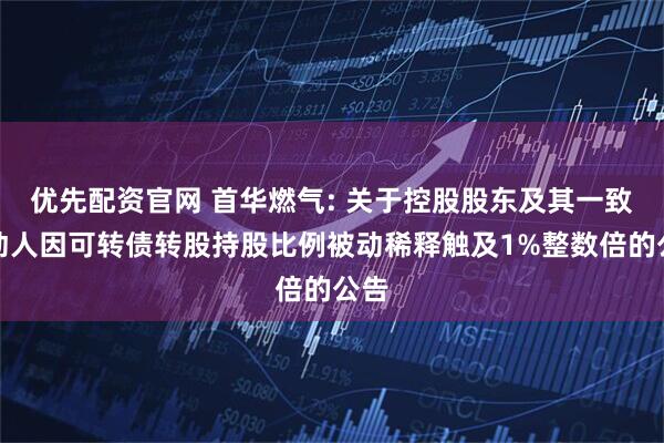 优先配资官网 首华燃气: 关于控股股东及其一致行动人因可转债转股持股比例被动稀释触及1%整数倍的公告